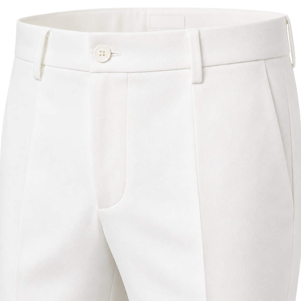Ivory White Tailored Wool Trousers | Phuworf