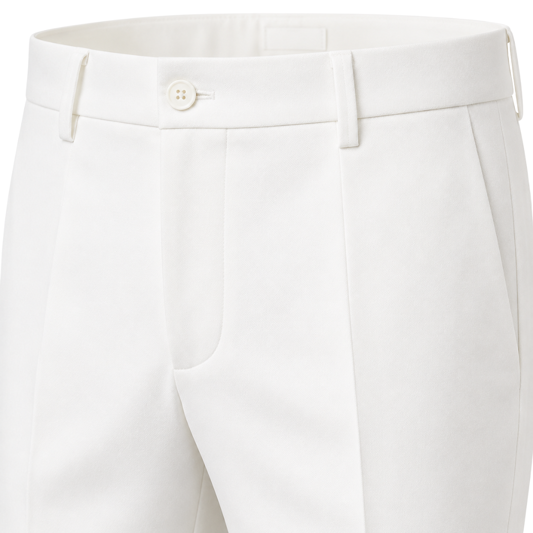 Ivory White Tailored Wool Trousers | Phuworf
