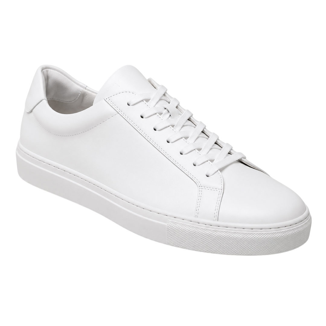 Minimalist White Leather Trainers | Phuworf